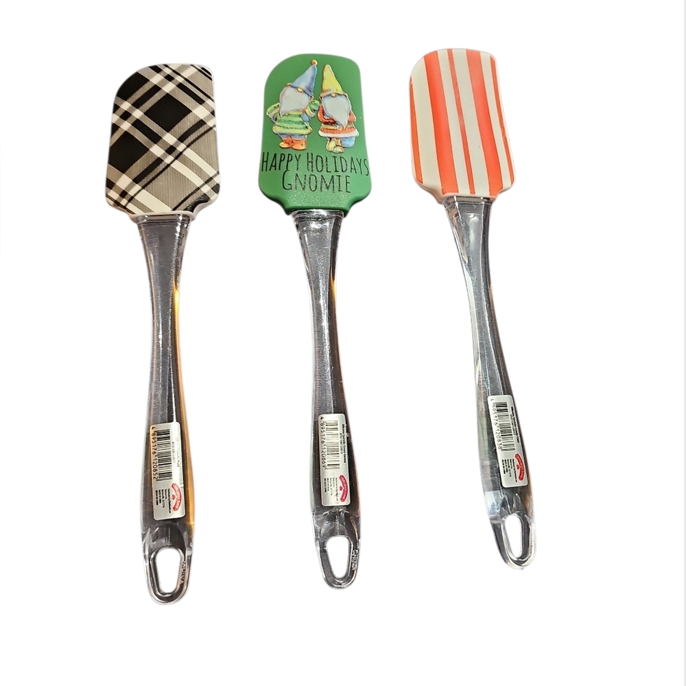 Set of Three Festive Silicone Spatulas